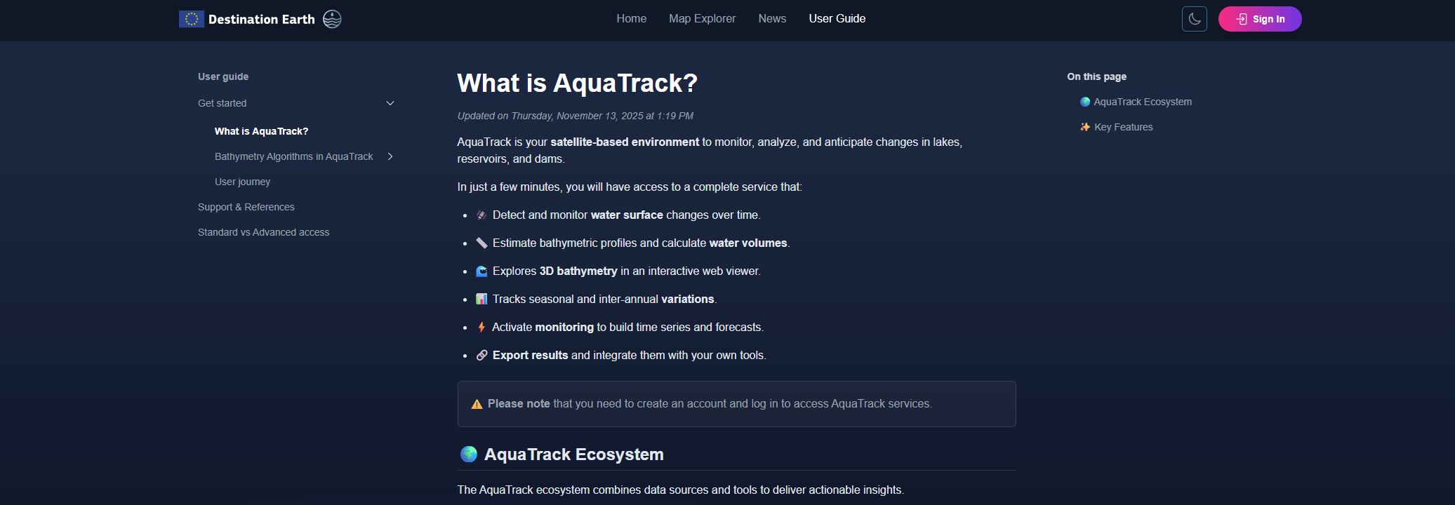 Aquatrack User Guide