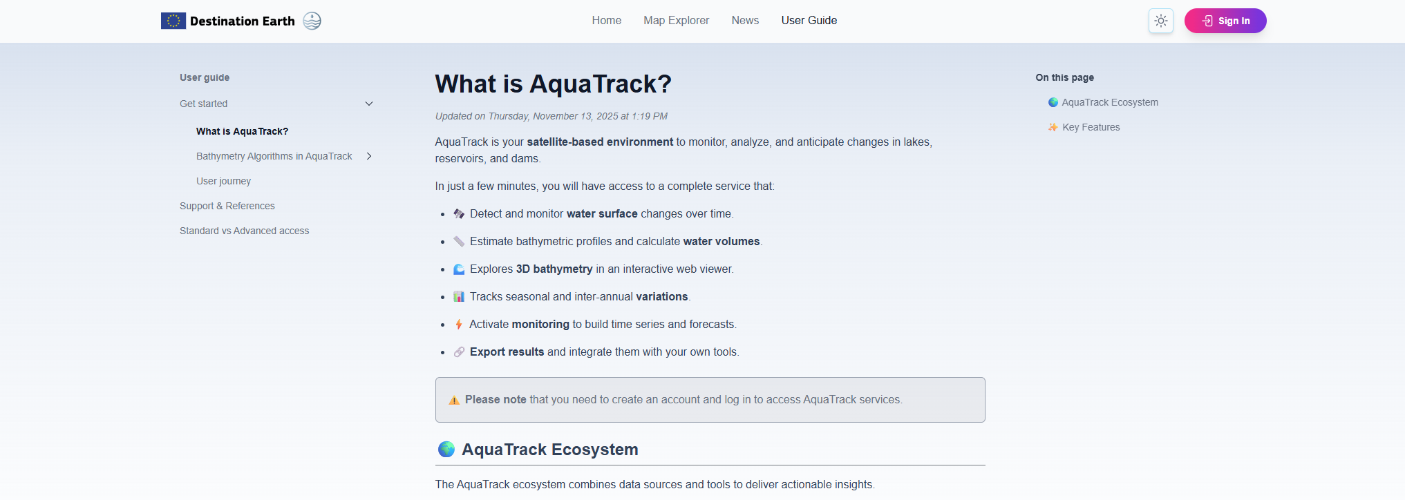 Aquatrack User Guide