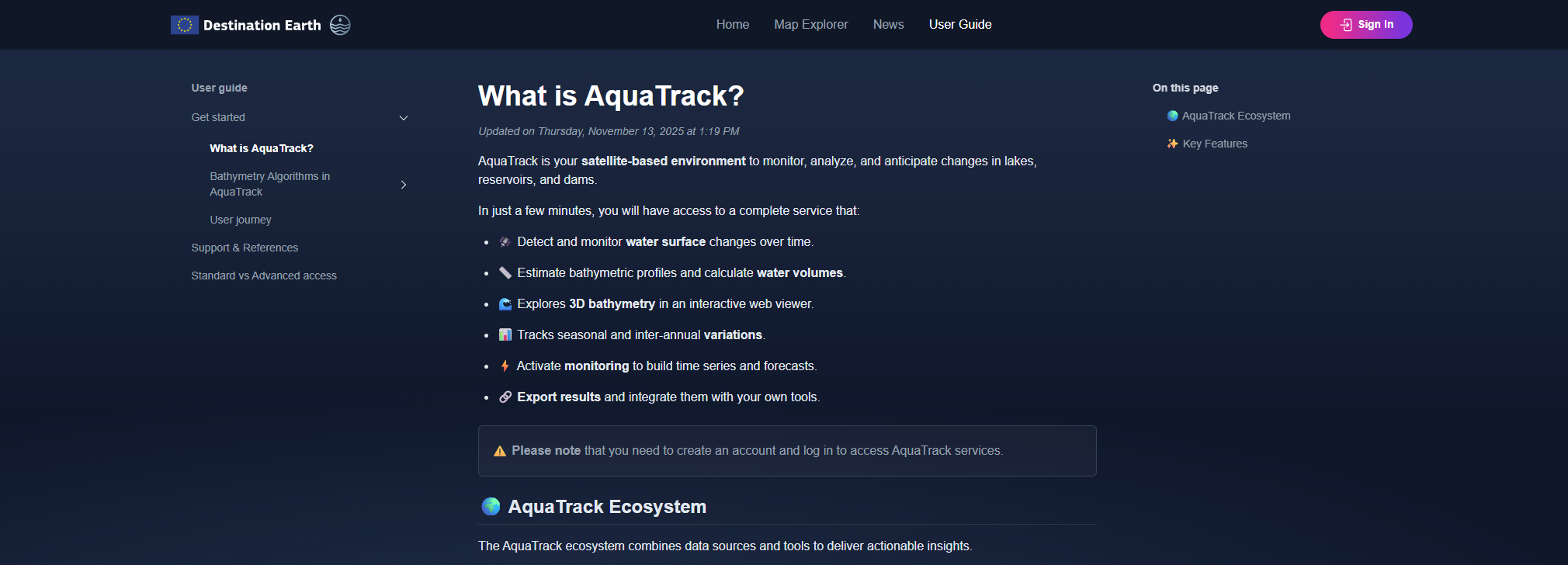 Aquatrack User Guide